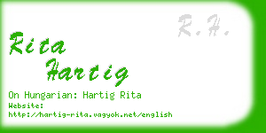 rita hartig business card